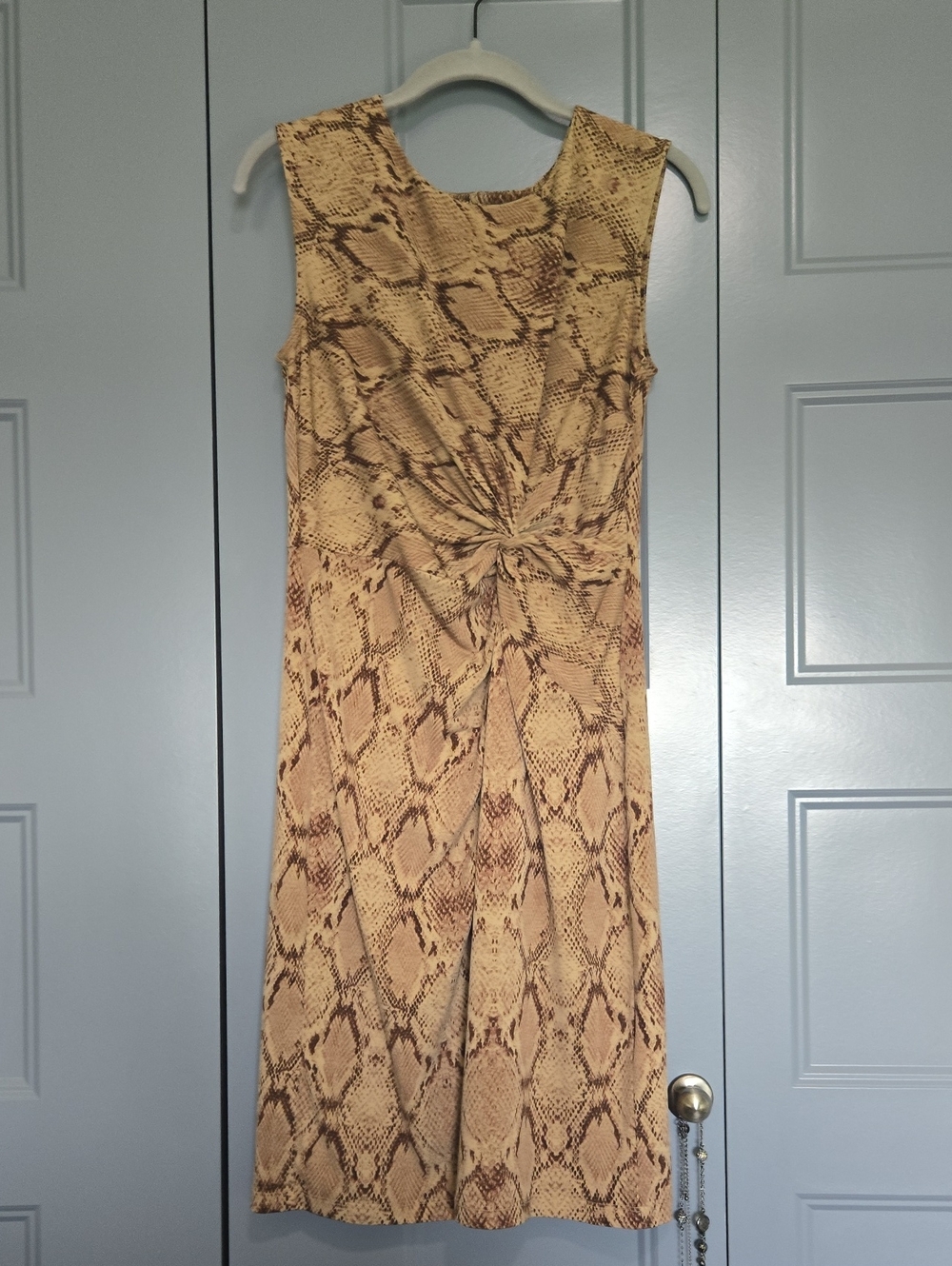 Apt. 9 Tan Snake-Print Twist-Front Midi Dress